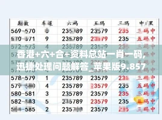 香港+六+合+资料总站一肖一码,迅捷处理问题解答_苹果版9.857