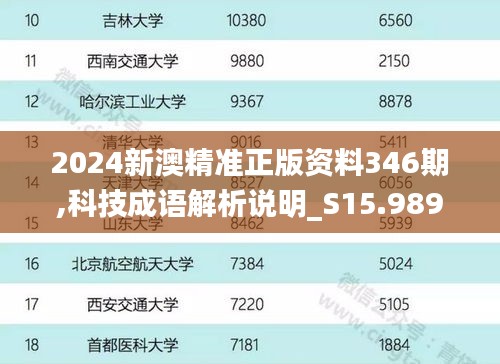 2024新澳精准正版资料346期,科技成语解析说明_S15.989