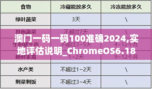 澳门一码一码100准确2024,实地评估说明_ChromeOS6.185