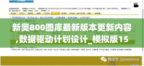 新奥800图库最新版本更新内容,数据驱动计划设计_模拟版15.786