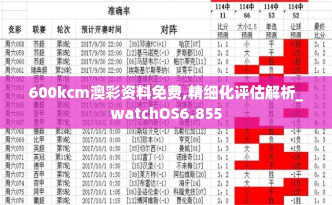 600kcm澳彩资料免费,精细化评估解析_watchOS6.855