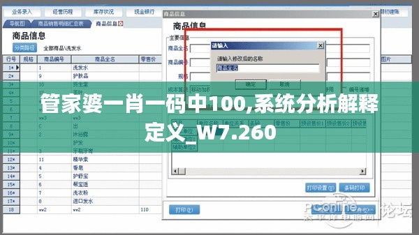 管家婆一肖一码中100,系统分析解释定义_W7.260