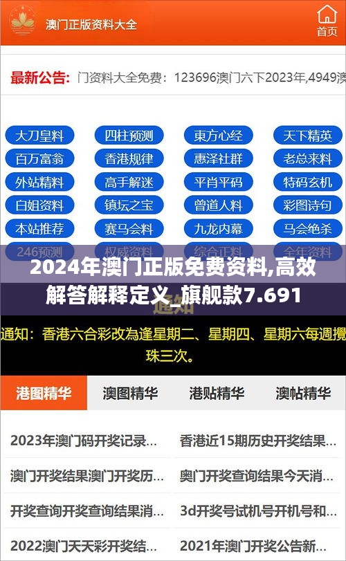 2024年澳门正版免费资料,高效解答解释定义_旗舰款7.691