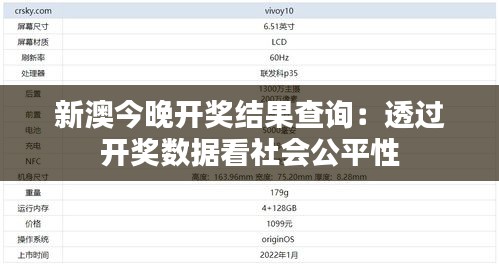 新澳今晚开奖结果查询：透过开奖数据看社会公平性