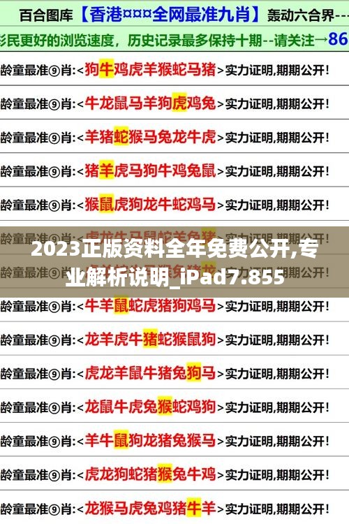 2023正版资料全年免费公开,专业解析说明_iPad7.855