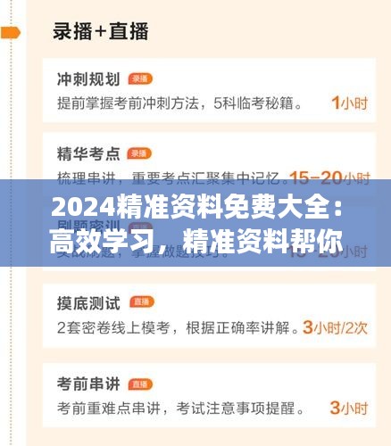 2024精准资料免费大全：高效学习，精准资料帮你一网打尽