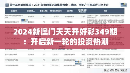 2024新澳门天天开好彩349期：开启新一轮的投资热潮