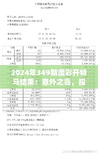 2024年349期澳彩开特马结果：意外之喜，投注者狂欢