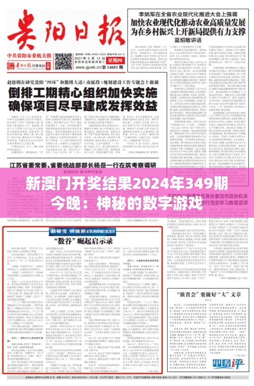 新澳门开奖结果2024年349期今晚：神秘的数字游戏