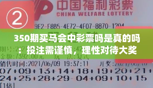 350期买马会中彩票吗是真的吗：投注需谨慎，理性对待大奖梦