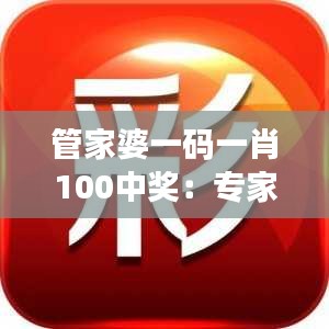 管家婆一码一肖100中奖：专家模式下的高效彩票投注指导