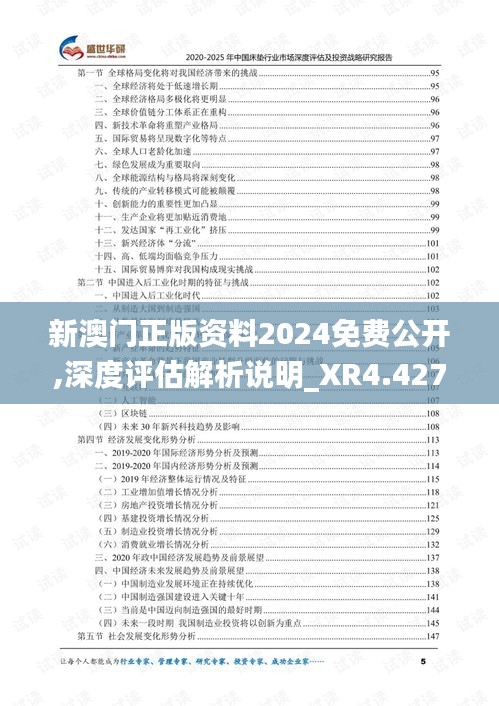 新澳门正版资料2024免费公开,深度评估解析说明_XR4.427