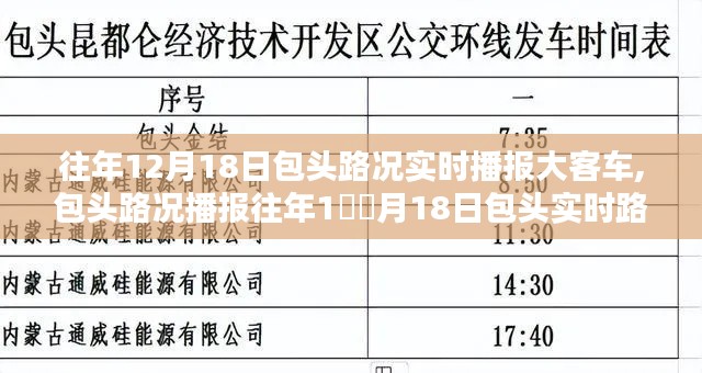 往年12月18日包头实时路况播报大客车出行指南，路况播报与大客车行驶实况更新