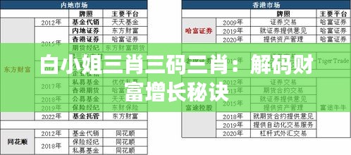 白小姐三肖三码三肖：解码财富增长秘诀