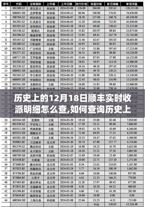 如何查询历史上的12月18日顺丰实时收派明细，详细步骤与操作指南