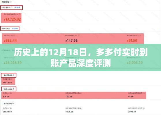 多多付实时到账产品深度评测，历史视角下的12月18日观察
