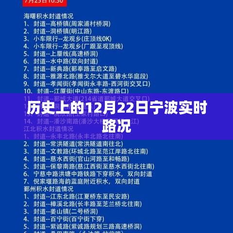 宁波实时路况历史回顾，12月22日路况实录