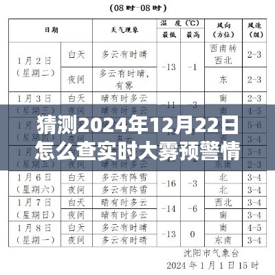 2024年大雾预警实时查询指南