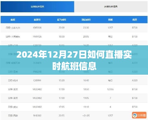 2024年直播实时航班信息的操作指南