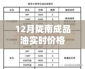 陇南成品油最新实时价格（12月）