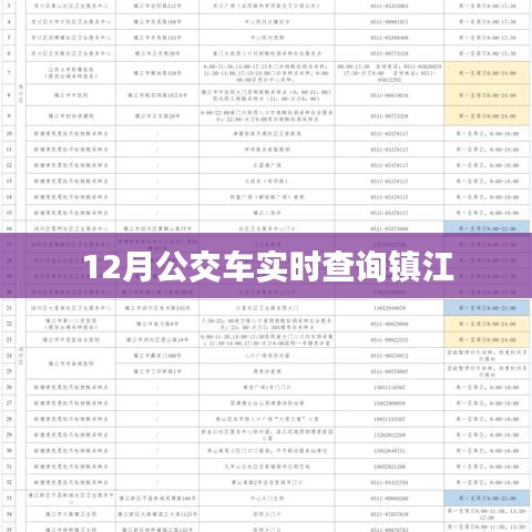 镇江公交实时查询系统，十二月最新车次信息