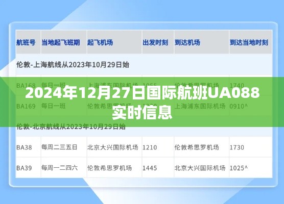 国际航班UA088实时信息（起飞日期，2024年12月27日）