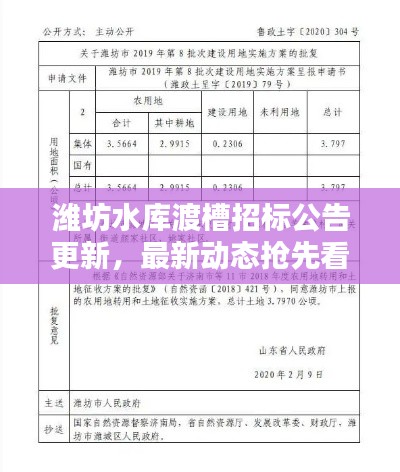 潍坊水库渡槽招标公告更新，最新动态抢先看