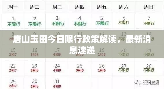 唐山玉田今日限行政策解读，最新消息速递